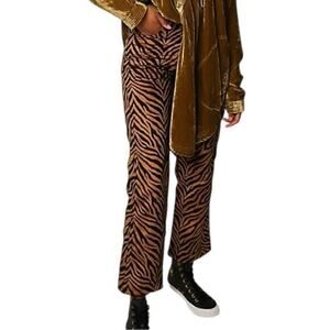 Tach Anthropologie Women’s Size XS Tan Black Zebra Rumba Velvet Pants